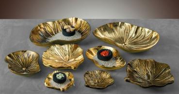 Blume klein, goldfarben - Räucherschale - einzigARTig frieda
